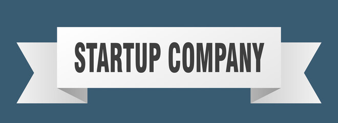 startup company ribbon. startup company paper band banner sign