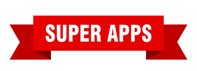 super apps ribbon. super apps paper band banner sign