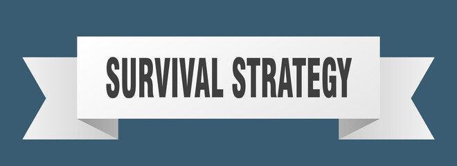 survival strategy ribbon. survival strategy paper band banner sign