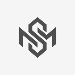 MS or SM letter logo design	