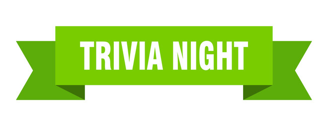 trivia night ribbon. trivia night paper band banner sign