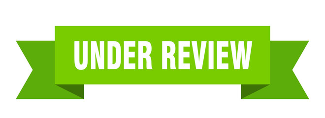 under review ribbon. under review paper band banner sign