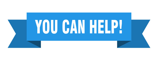 you can help ribbon. you can help paper band banner sign