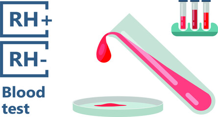 Blood tests vector illustration, flatdesign, icon medecine. Medical tests. Blood donation.