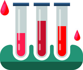 Blood tests vector illustration, flatdesign, icon medecine. Medical tests. Blood donation.