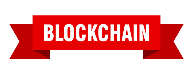 blockchain ribbon. blockchain paper band banner sign