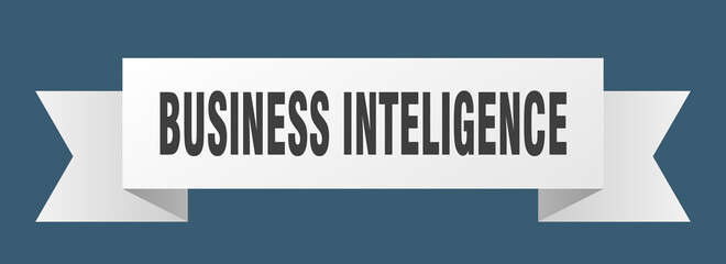 business inteligence ribbon. business inteligence paper band banner sign