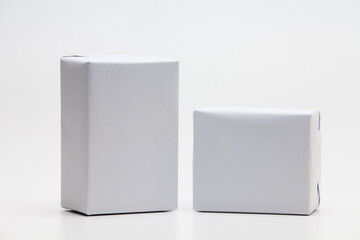 Gift white box stand on white
