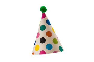 Colorful birthday cap isolated on white