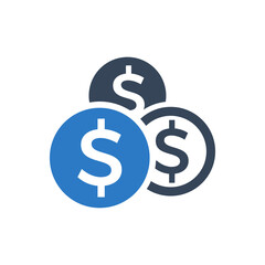 Dollar coins icon