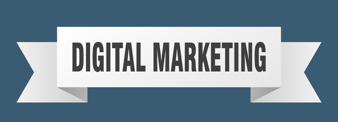 digital marketing ribbon. digital marketing paper band banner sign