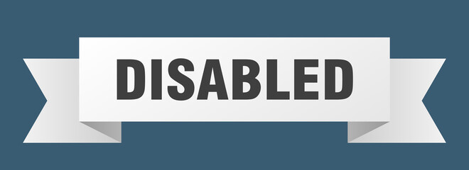 disabled ribbon. disabled paper band banner sign