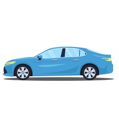Obraz na płótnie Canvas Blue Car vector illustration. Car in flat design style