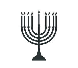 Fototapeta premium Hanukkah candle icon. Hanukkah holiday vector design. Jewish holidays vector. 