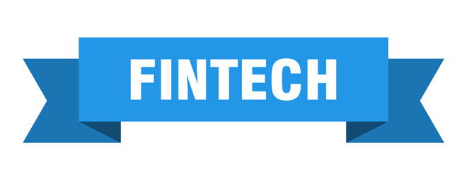 fintech ribbon. fintech paper band banner sign