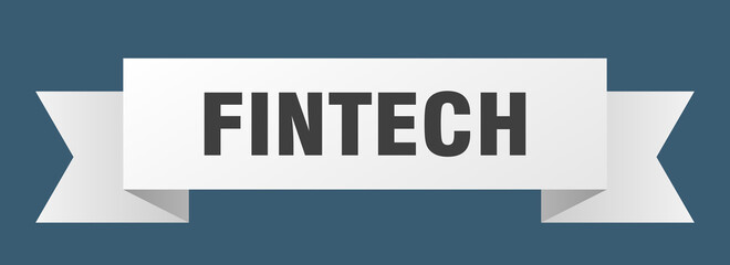fintech ribbon. fintech paper band banner sign
