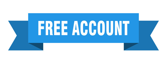free account ribbon. free account paper band banner sign