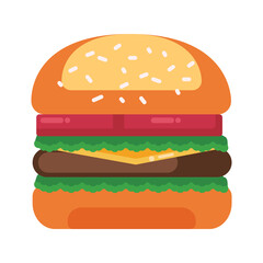 hamburger on white background