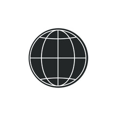 black globe icon. Globe symbol. Vector
