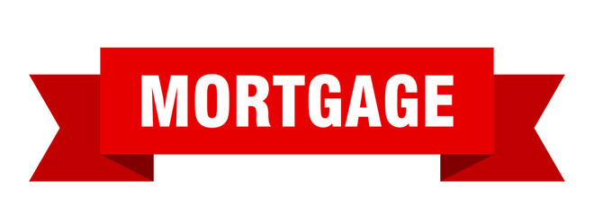 mortgage ribbon. mortgage paper band banner sign