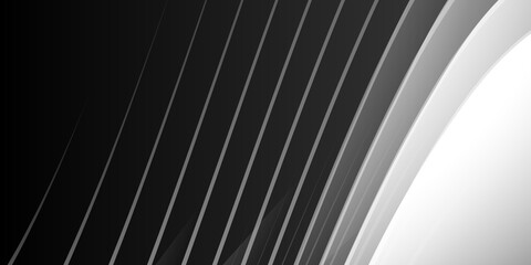 Naklejka premium Abstract geometric pattern luxury shiny white curve wave lines with black background. Vector illustration
