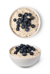 prepared oatmeal with berries