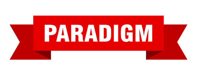 paradigm ribbon. paradigm paper band banner sign - obrazy, fototapety, plakaty