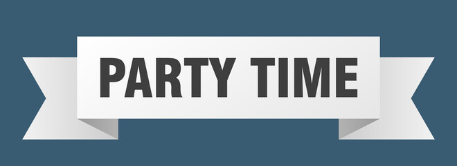 party time ribbon. party time paper band banner sign