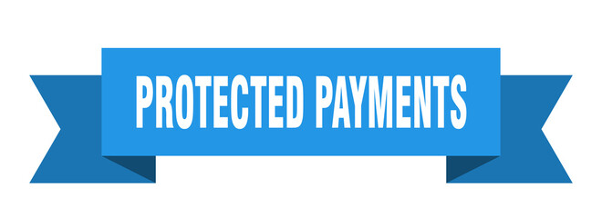 protected payments ribbon. protected payments paper band banner sign