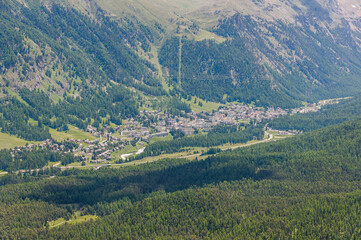 Pontresina, Oberengadin, Dorf, Stazerwald, Alp Languard, Wanderweg, Sommer, Graubünden, Alpen, Schweiz