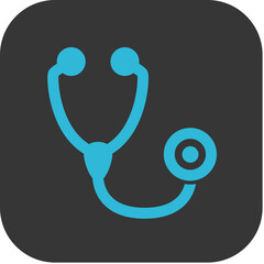 An icon with a stethoscope resembling medical applications, clinical applications, medications and hospitals