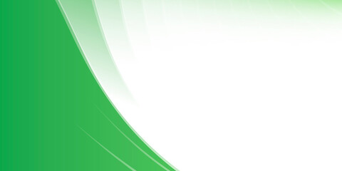 Simple green white presentation background. Modern flat green gradation. Wavy background