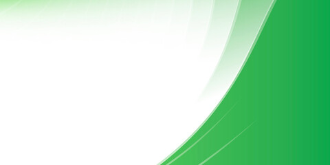 Simple green white presentation background. Modern flat green gradation. Wavy background