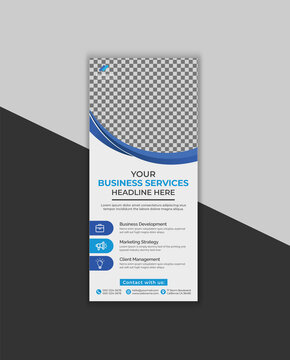 Creative Blue Corporate DL Flyer, Rack Card Or Roll UP Banner & Signage banner stand