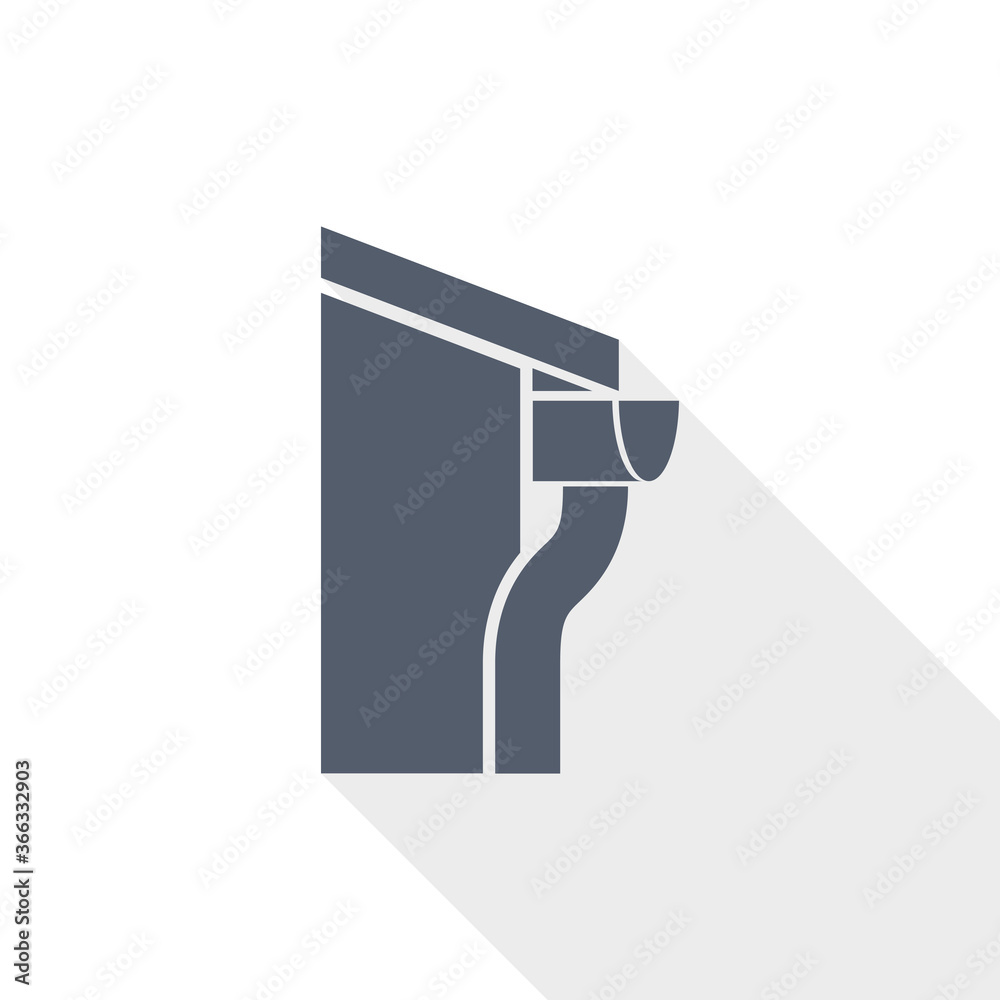 Poster house with gutter flat design vector icon