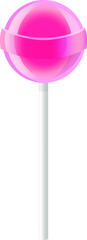 Lollipop candy, 3d realistic vector illustration. Realistic vector sweet lollipop candy isolated on transparent background.