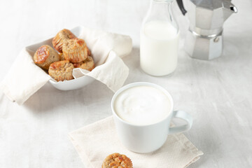 milk and muffin breakfast