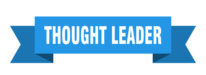 thought leader ribbon. thought leader paper band banner sign