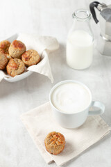 oatmeal muffin and milk