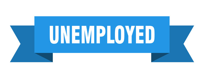 unemployed ribbon. unemployed paper band banner sign