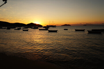 Fototapeta na wymiar Sunset at the beach, Buzios, Brasil