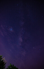 Panorama blue night sky milky way and star on dark background.Universe filled with stars, nebula and galaxy with noise and grain.
