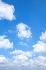 Fototapeta na wymiar Blue sky and white clouds. Beautiful nature background. Summer vibes.