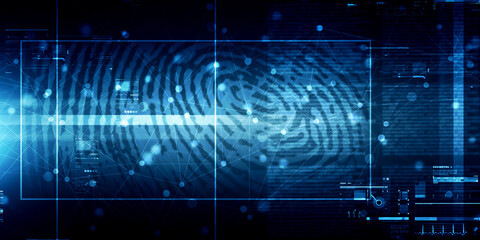 Fingerprint Scanning Technology Concept 2d Illustration