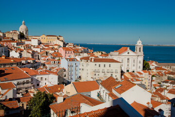Fototapeta premium view of the old town of lisbon