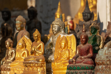Collection of Buddha statues in Kuthodaw pagoda, Mandalay, Burma, Myanmar