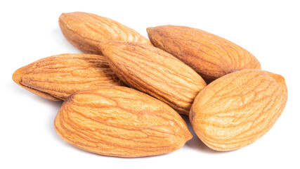 Almond isolated. Almonds on white background with clipping path