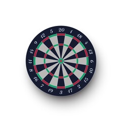 Obraz premium Classic realistic darts board isolated on white background
