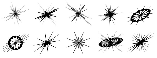 set of black and white vector silhouettes star flower snowflakes icon vector illustration graphic design, abstract background pattern texture wallpaper 