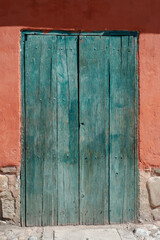 weathered wooden door